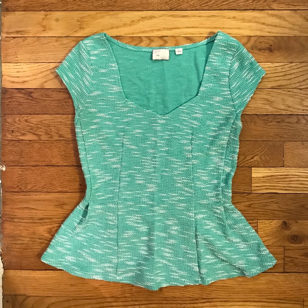 Seafoam Green Peplum Top